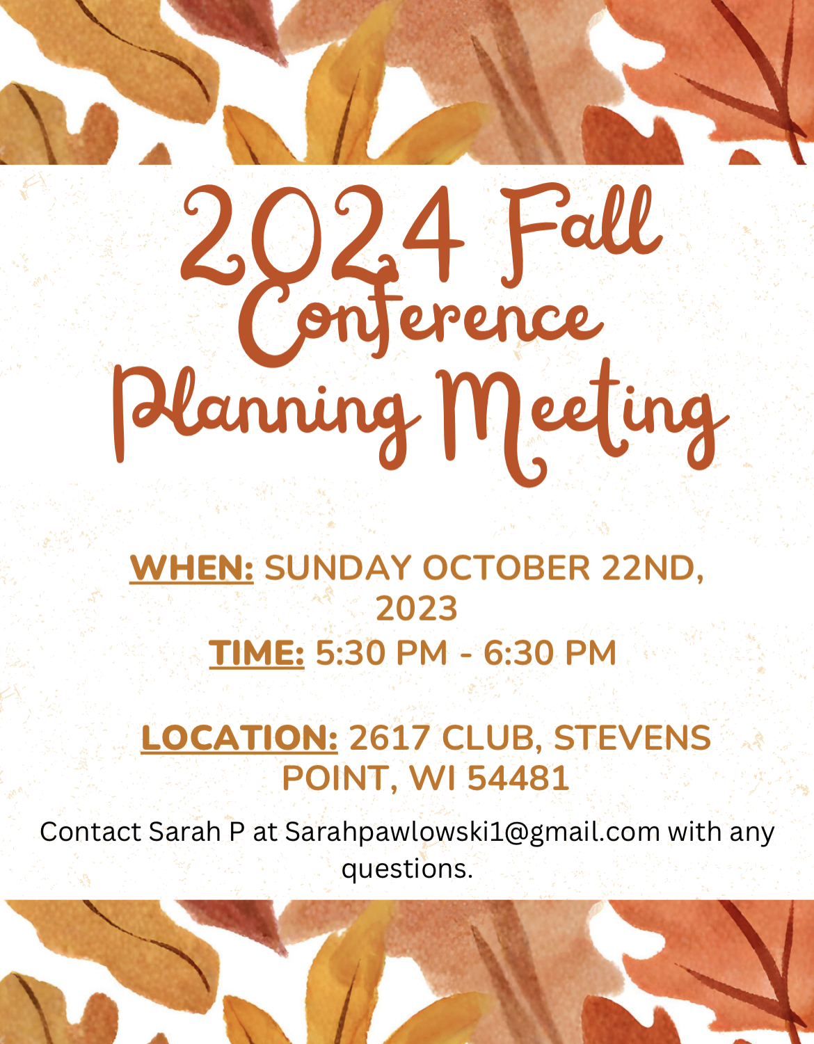 2024 Fall Conference Planning Meeting Alcoholics Anonymous District